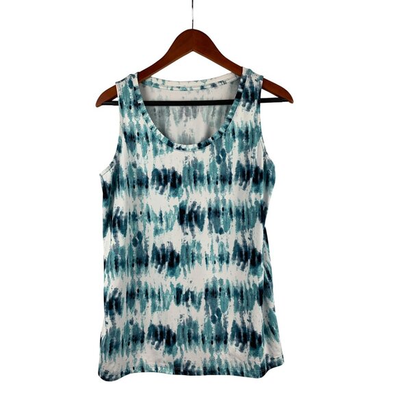AnyBody Watercolor Print Sleeveless Tank & Cropped Pants Lounge Set S - Picture 2 of 9